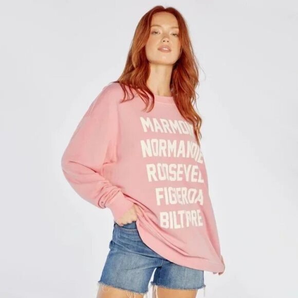 NWT Wildfox pink hotel “Roadtrip” print sweatshirt, L - Picture 2 of 7